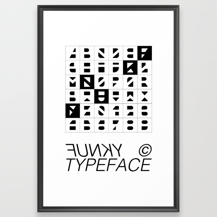 Geometric Funky Typeface Framed Art Print