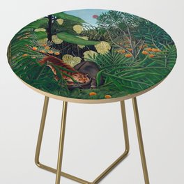 Fight between a Tiger and a Buffalo Henri Rousseau Side Table