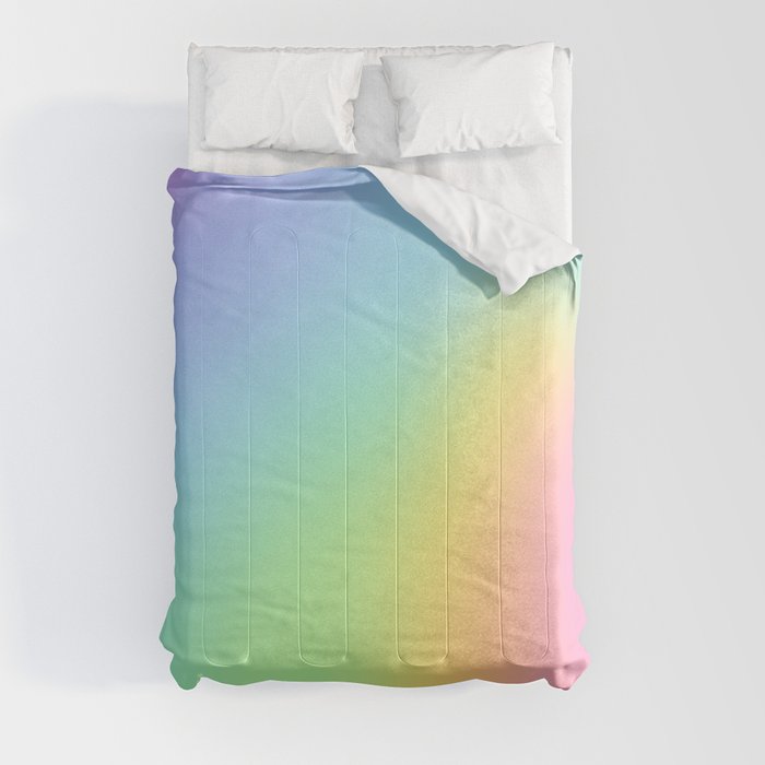 Pretty Pastel Rainbow Blur Comforter