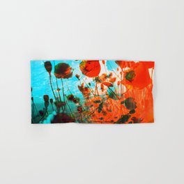 Red Poppies Hand & Bath Towel | Colorful, Photomanipulation, Surreal, Psychedelic, Glitch, Redpoppies, Manipulation, Red, Poppies, Digitalmanipulation 