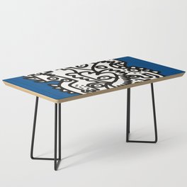 Blue Navy Color 2020 with Black and White Cool Monsters Coffee Table