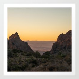 Through the Window - Chisos Mountains, Big Bend National Park, Texas, USA Art Print