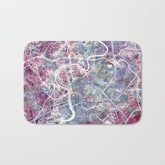 Rome map Bath Mat