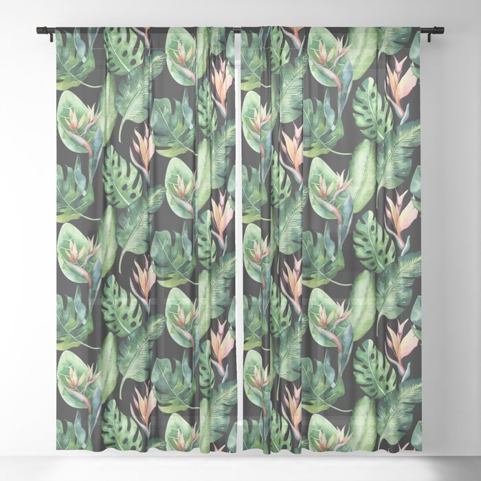 Tropical Print Pattern Sheer Curtain By Amandalakey Society6