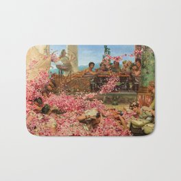 1888 Classical Masterpiece 'The Roses of Heliogabalus' by Sir Lawrence Alma-Tadema Bath Mat | Heliogabalus, Painting, Pinkroses, Ancientrome, Rosegarden, Pinkrosepetals, Movablefeast, Curated, Flowers, Emperor 
