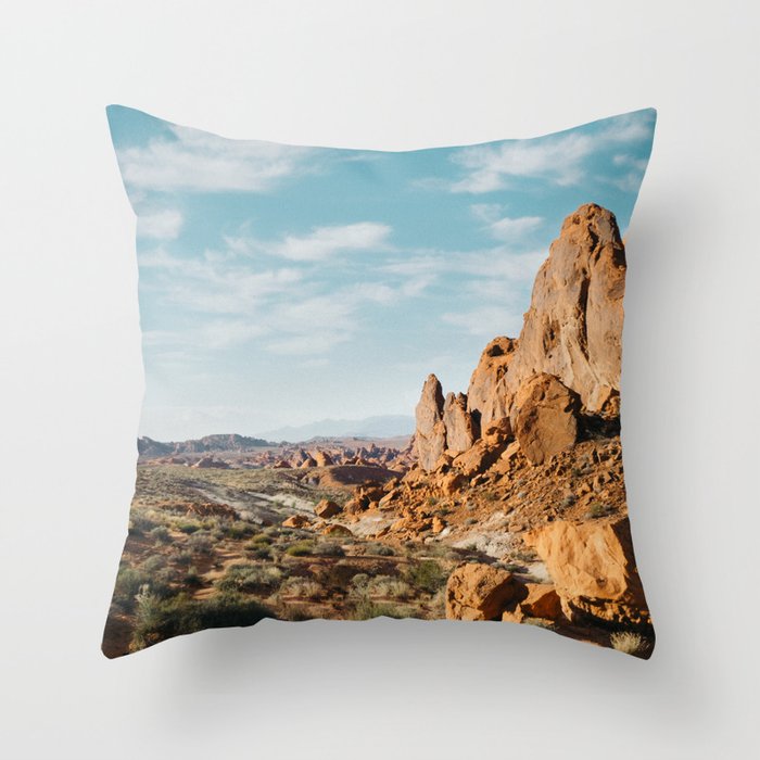 Rock Mountains in the Desert Throw Pillow