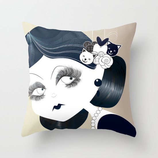 Savanah Black Throw Pillow