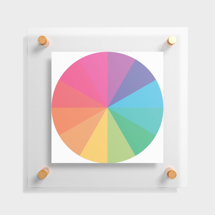 Minimal Simple Colourful Rainbow Circle Design Floating Acrylic Print