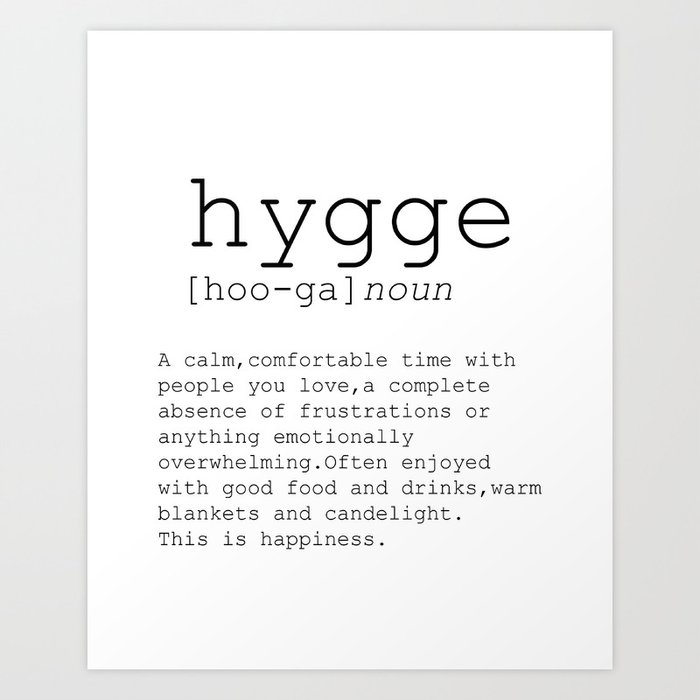 Hygge idefinitioni romantic dictionary art print office 