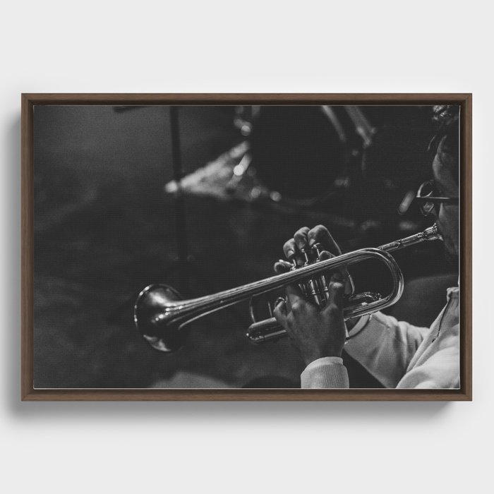 A Trumpet Player's Poem Framed Canvas