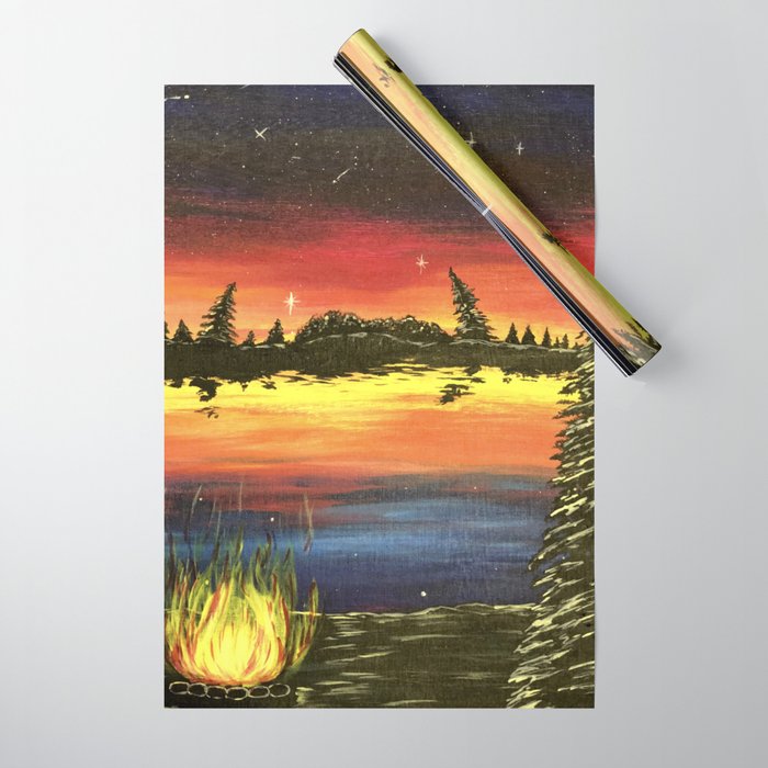 Stars and Campfires Wrapping Paper
