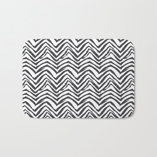 Zebra stripes minimal black and white modern pattern basic home dorm decor nursery Bath Mat