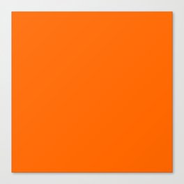 Neon Orange Solid Color Canvas Print