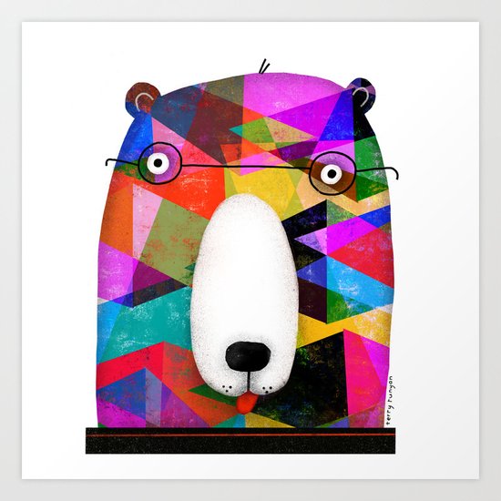 BEAR SPECTACLES Art Print