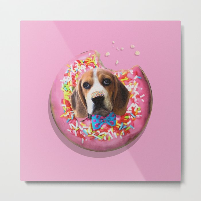 Doggy Donut Metal Print