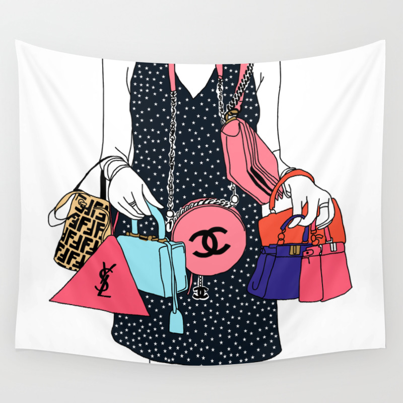 Luxury Bags Addict Wall Tapestry By Marinedequenetain Society6