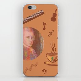 Coffee is a human right for a musician - on an orange background iPhone Skin