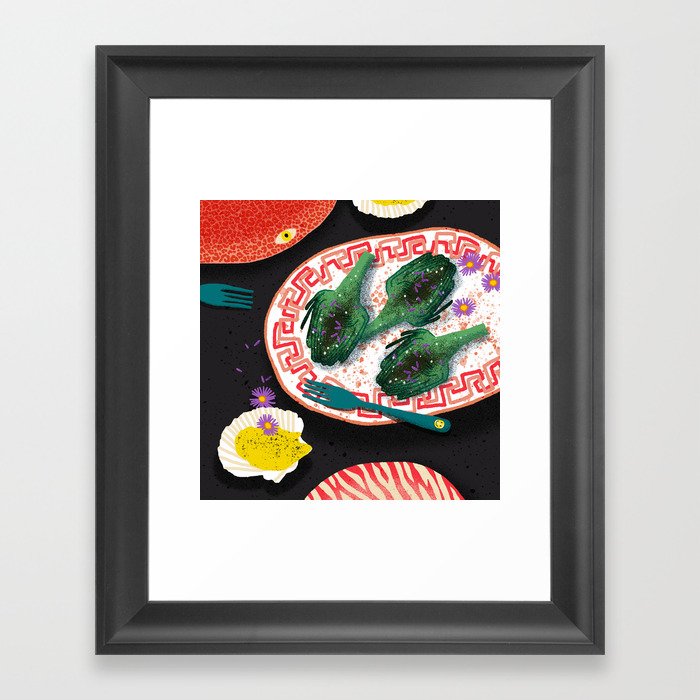 Artichokes and Asters Framed Art Print