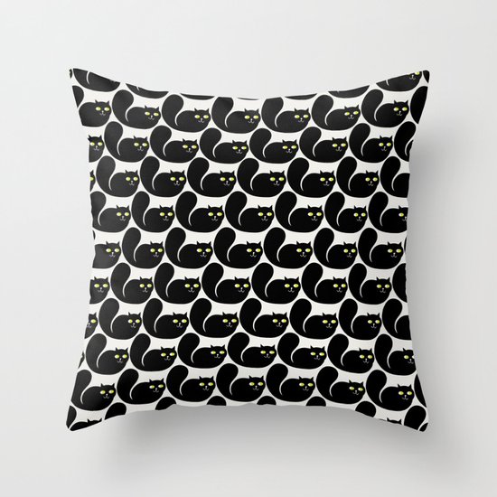 Black CATS Throw Pillow