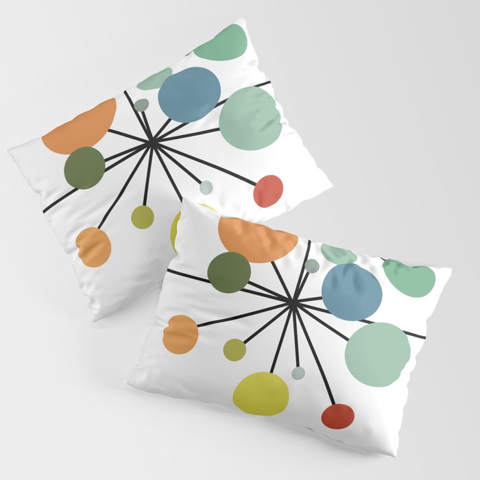 Atomic Age Nuclear Abstract Motif — Mid Century Modern Pattern Pillow Sham