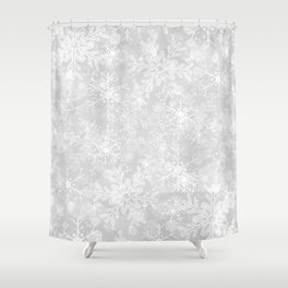 Silver Snowflakes Shower Curtain