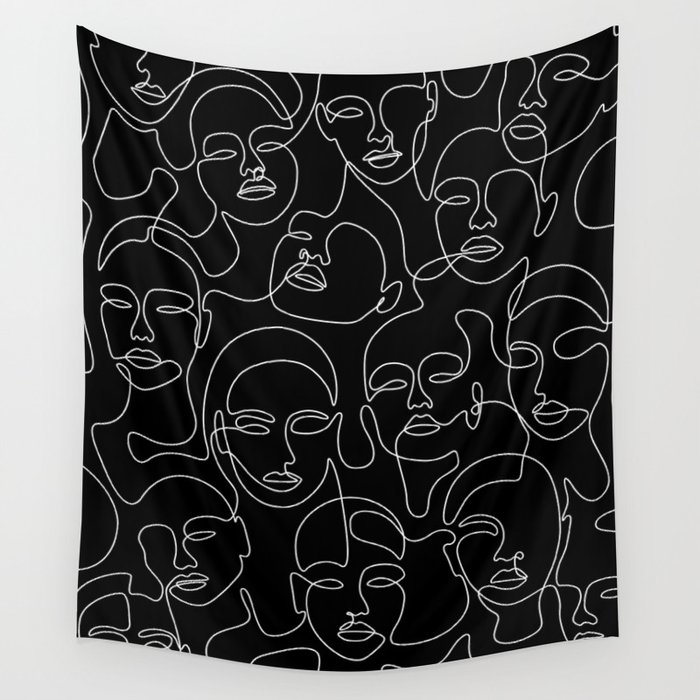 Expression In Dark Wall Tapestry