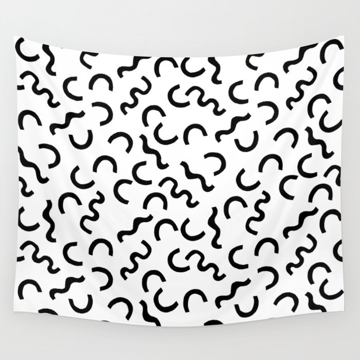 Cute black deals and white tapestry