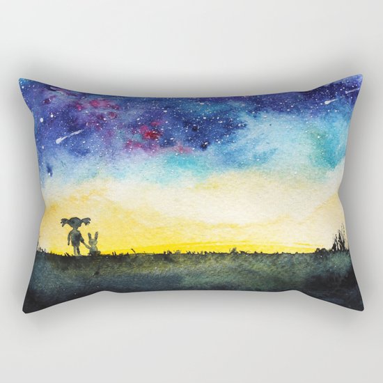 Making wishes on a shooting star Rectangular Pillow
