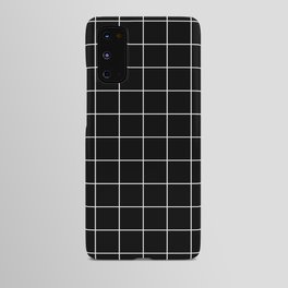 Grid Pattern Line Stripe Black and White Minimalist Geometric Stripes Lines Drawing Android Case