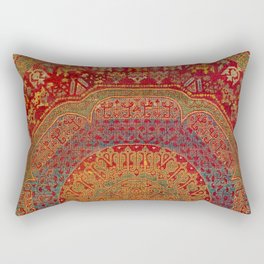 Bohemian Medallion VI // 15th Century Old Distressed Red Green Blue Coloful Ornate Rug Pattern Rectangular Pillow