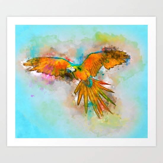 High as a Macaw Art Print