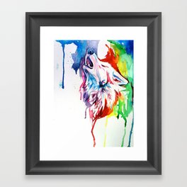 Rainbow Wolf Framed Art Print