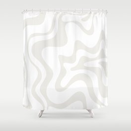 Liquid Swirl Abstract Pattern in Nearly White and Pale Stone Shower Curtain