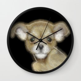 Spiked Brown Chihuahua Puppy Wall Clock