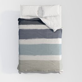 Blue & Taupe Stripes Comforter
