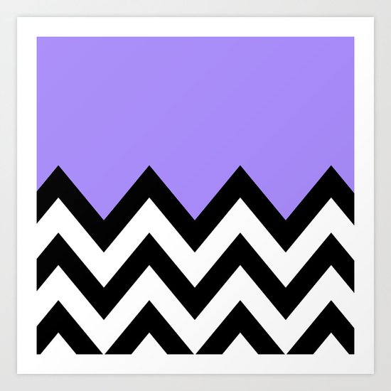 PURPLE COLORBLOCK CHEVRON Art Print