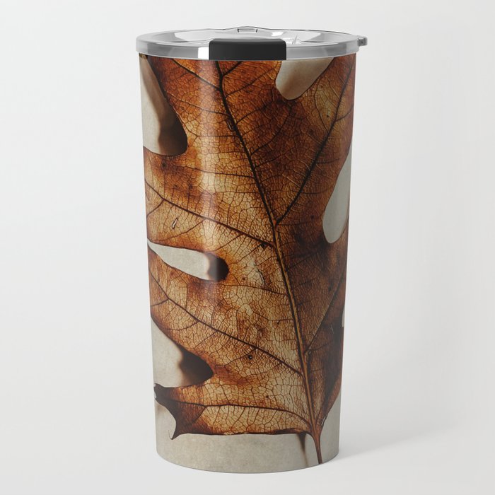 portrait of an oak leaf Travel Mug