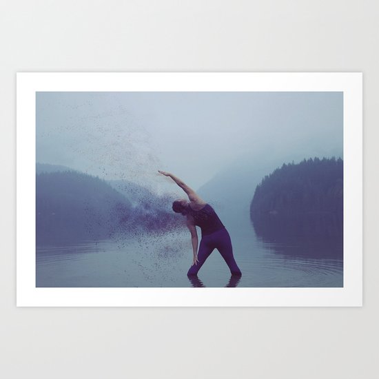 Yoga in the Fog Art Print