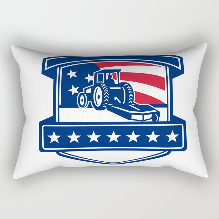 Brush Hogging Services USA Flag Badge Rectangular Pillow
