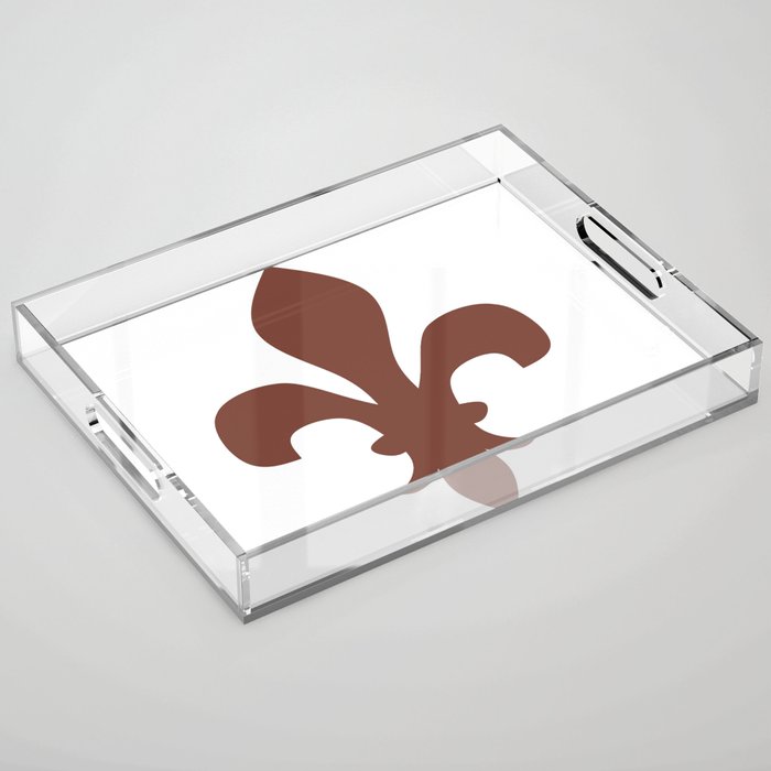 Fleur de Lis (Brown & White) Acrylic Tray