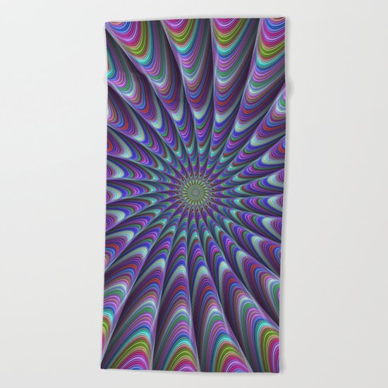 Twisted fractal sun Beach Towel