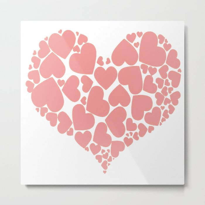 A Heart Full Of Love Pink Valentine Hearts Within A Heart Metal Print