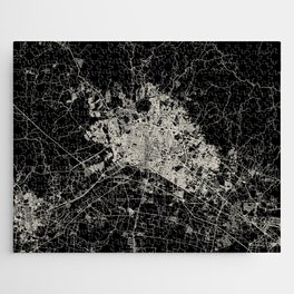 Léon, France - Black and White City Map - Aesthetic Jigsaw Puzzle
