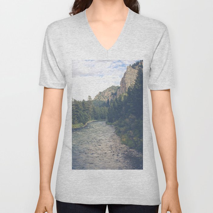The Montana Collection - A River Runs Through It - Gallatin Canyon V Neck T Shirt