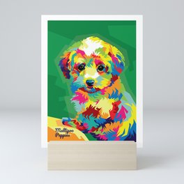 Maltipoo Dog Pop Art Illustration Mini Art Print