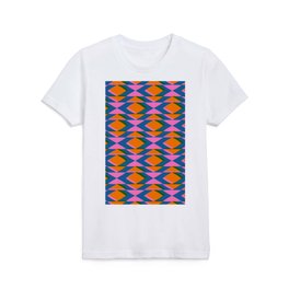Colorful Geometric Shapes in Blue and Orange Kids T Shirt