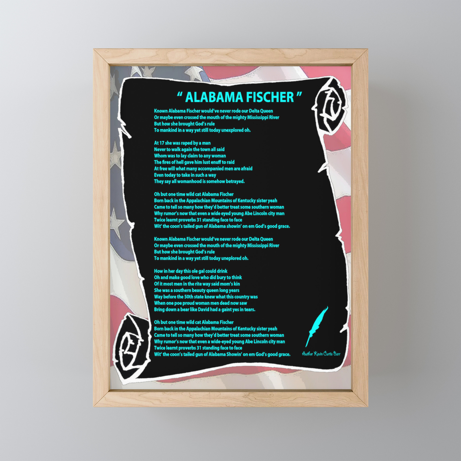 Alabama S Song Framed Mini Art Print By Kevincurtisbarrsonlineart