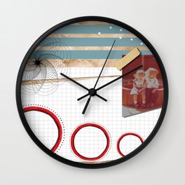 Born in the 70's Wall Clock | Geometric, Children, 70S, Digital, Retro, Contemporary, Paper, Friends, Friendship, Collage 