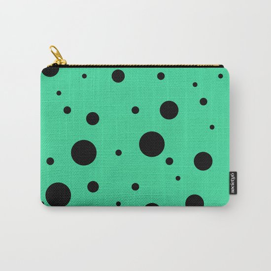 Black Bubbles On Green Carry-All Pouch