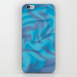 Blue Teal Abstract Groovy Retro 70s Swirl iPhone Skin